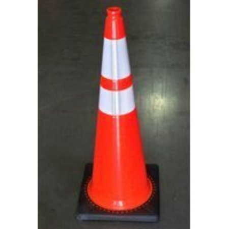 JBC RS RS90055CT3M64 Traffic Safety Cone, 36 in H Cone, PVC Cone, Fluorescent Orange Cone RS90055CT3M64